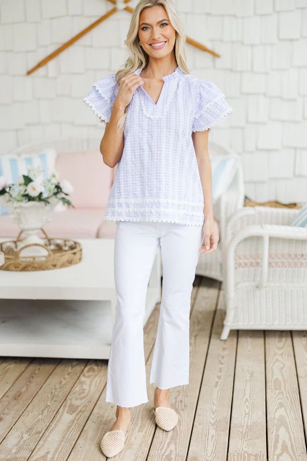 Have Some Fun Lavender Textured Blouse